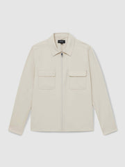 Technical Zip-Through Overshirt in Stone