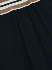 13-14 yrs Stripe-Waistband Wide-Leg Trousers in Navy
