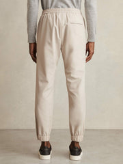 Drawstring Technical Cuffed Trousers in Stone