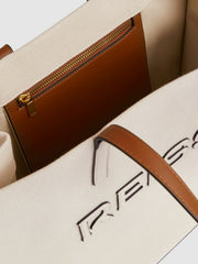 Canvas Logo Tote Bag in Natural