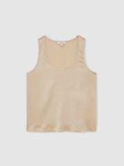 Silk-Front Cami Top in Neutral