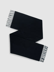 Wool and Cashmere Scarf in Navy