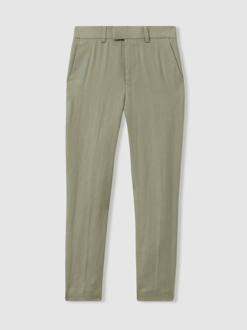 3-9 yrs Slim Fit Linen Adjustable Trousers in Apple