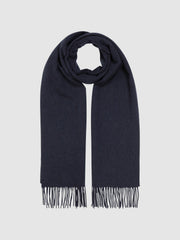 Wool and Cashmere Scarf in Navy