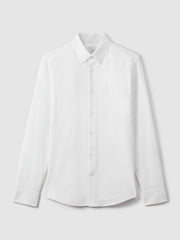 Slim-Fit Button-Down Collar Cotton Oxford Shirt in White