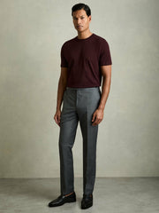 Cotton Crew Neck T-Shirt in Bordeaux