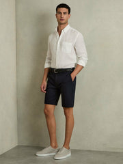 Cotton Chino Shorts with Stretch in Navy