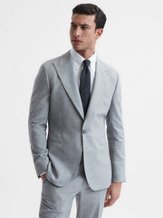 Textured Silk Blend Tie in Navy