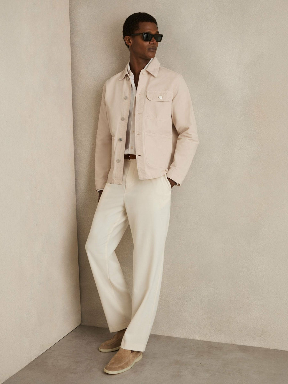 Cotton Worker Jacket in Stone