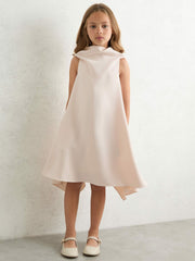 3-9 yrs High-Neck Drape Back Dress in Pink