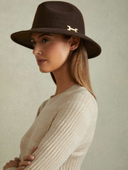Wool Fedora in Chocolate