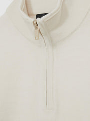 9-13 yrs Merino Wool Half-Zip Funnel Neck Jumper in Snow