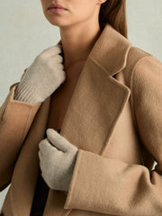 Wool Blend Tipped Gloves in Taupe