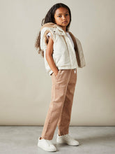 4-9 yrs Reversible Quilted Borg Gilet in Brown