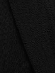 Cotton Blend Ribbed Loafer Socks in Black