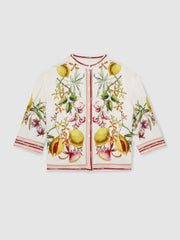 13-14 yrs | NYBG Satin Floral-Print Shirt in Ivory