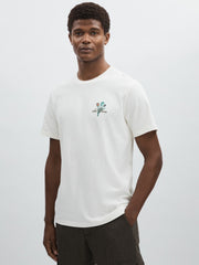 Les Deux 100% Cotton Café Print T-Shirt in Ivory Print