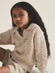 9-13 yrs | 100 Ciels Bouclé Jumper in Neutral
