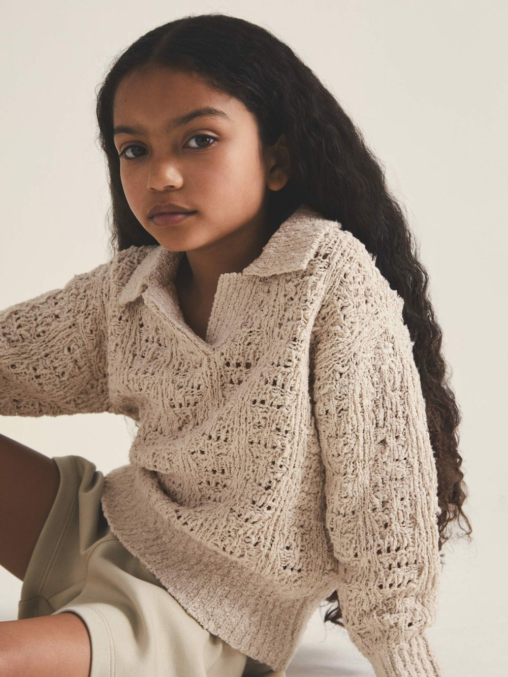4-9 yrs | 100 Ciels Bouclé Jumper in Neutral