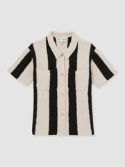 4-9 yrs | Les 100 Ciels Stripe Knit Shirt in Black