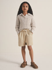 4-9 yrs | Les 100 Ciels Jersey Shorts in Sage