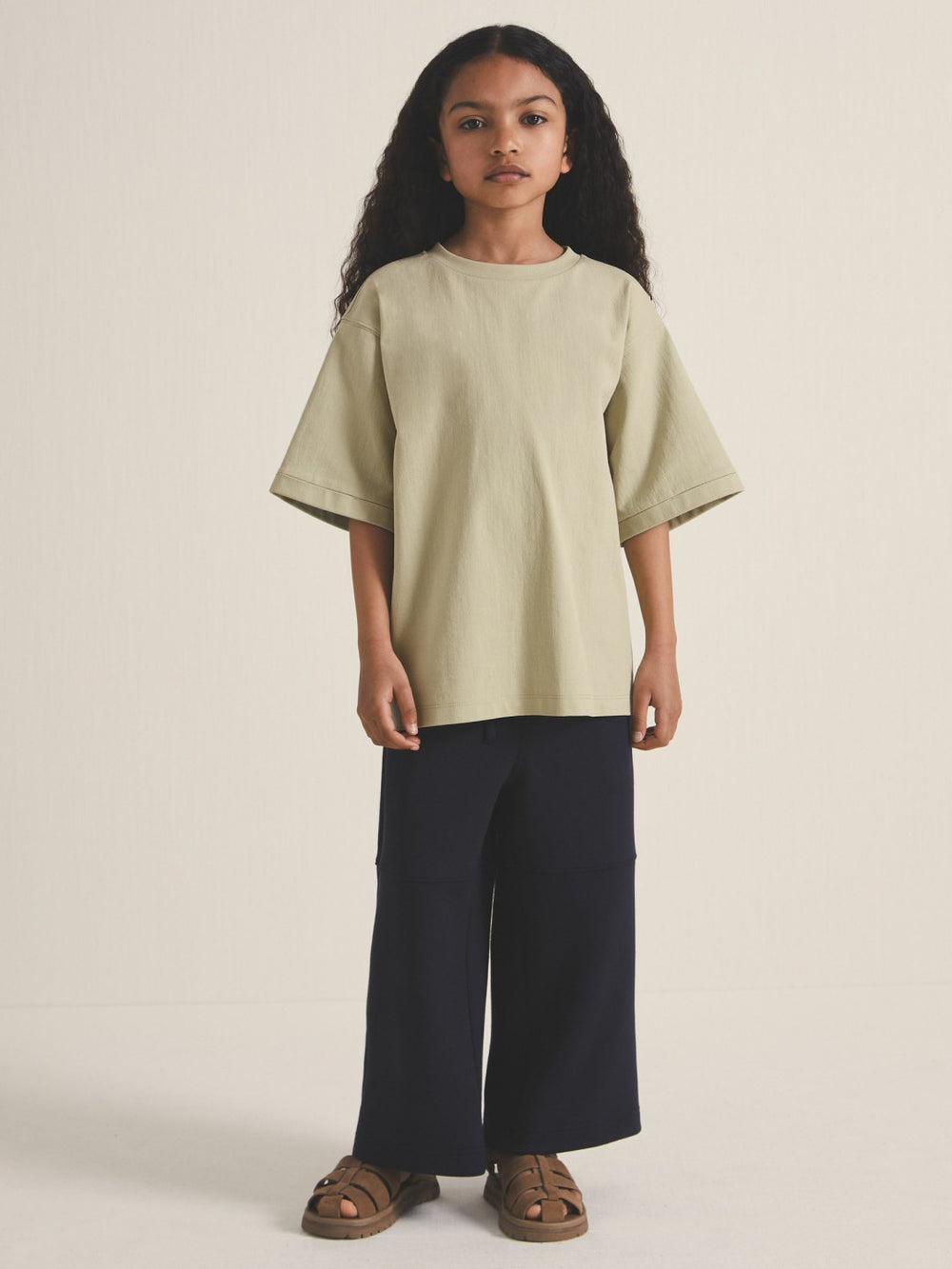 4-9 yrs | Les 100 Ciels Oversize T-Shirt in Sage