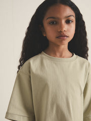 4-9 yrs | Les 100 Ciels Oversize T-Shirt in Sage