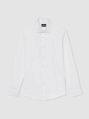 Slim Fit Slim-Fit Cotton-Sateen Shirt in White