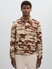 Les Deux Woven Ruins Overshirt in Red/Cream