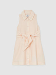 4-9 yrs Tie-Waist Collared Dress in Pink