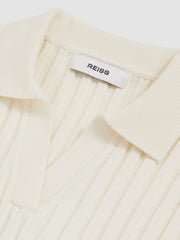 9-13 yrs Rib-Knit Polo Top in Ivory