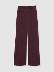 High Rise Flared Trousers in Burgundy