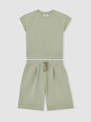 4-9 yrs Modal-Blend Sweatshirt And Shorts Set in Sage