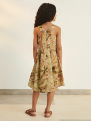 9-13 yrs | NYBG Floral-Print Midi Dress in Khaki