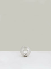 Polished Ball Huggie Earrings in Silver Tone