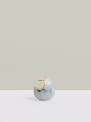 Curve Marble Scoop Earrings in Gold Tone