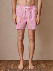 | Ché Stripe Swim Shorts in Pink/White