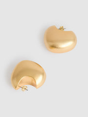 Curve Scoop Earrings in Gold Tone