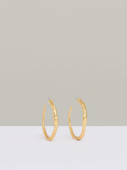 Molten Hoop Earrings in Gold Tone