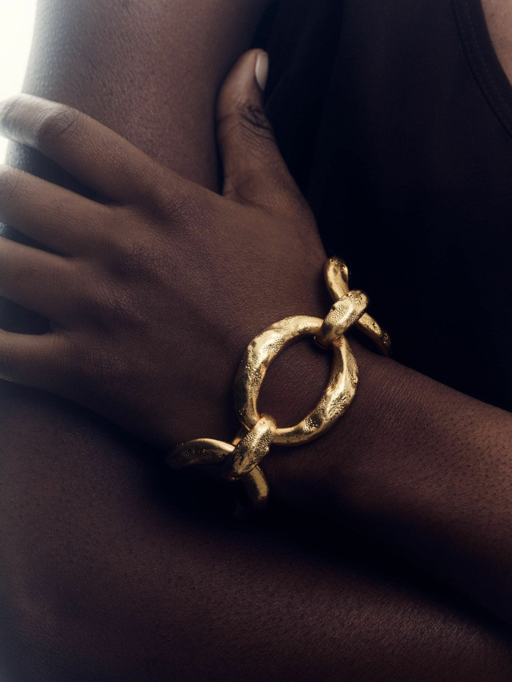 Molten Link Bracelet in Gold Tone