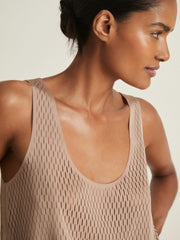 Atelier Laser-Cut Vest Top in Taupe