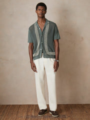 | Ché Beaded Crochet Shirt in Sage