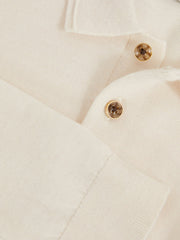 9-13 yrs Merino Wool Long-Sleeve Polo Shirt in Snow