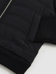 3-9 yrs Hybrid Quilt and Knit Zip Through Jacket in Navy