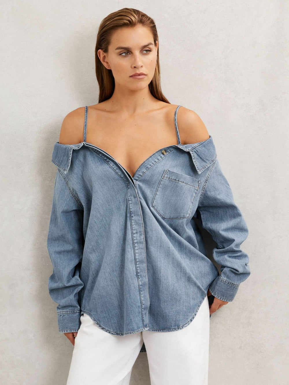 100% Cotton Shirt in Indigo Blue