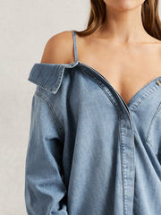 100% Cotton Shirt in Indigo Blue