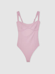 Good American Scuba Sweetheart Bodysuit in Light Pink