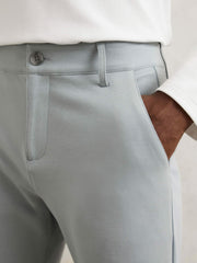 Paige Slim-Fit Stretch Trousers in Moon Shadow Blue