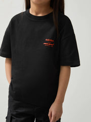 3-9 yrs Unisex Fit Oversized McLaren F1 Team Tyre T-Shirt in Black