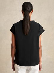 Brushed-Cotton Crew-Neck T-Shirt in Black